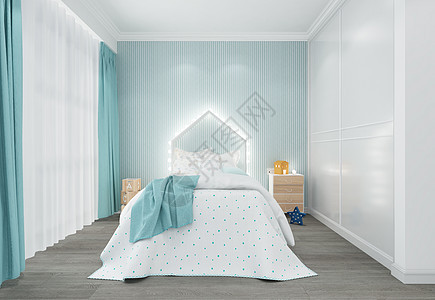 北欧风儿童房卧室室内设计效果图图片