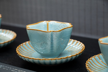 中式瓷器茶杯茶具背景