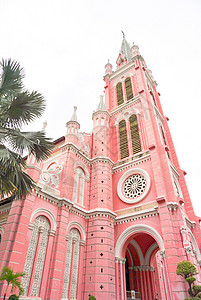 越南胡志明市耶稣圣心教堂高清图片