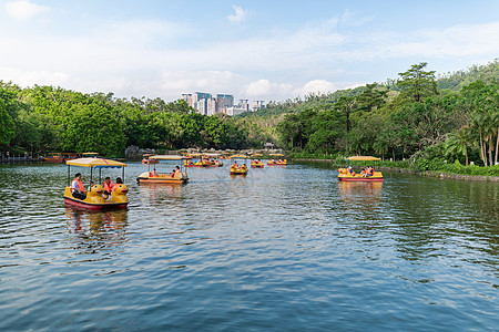 公园划船深圳市笔架山公园背景