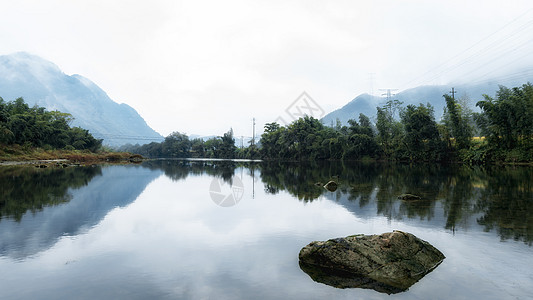 山水树木上海市闵行区浦江镇乡村美景背景