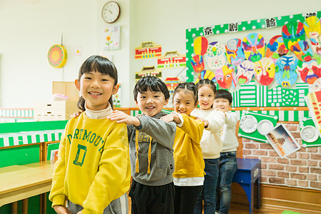 孩子排队儿童节幼儿园儿童排队背景