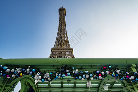 蓝色圣诞树澳门巴黎人圣诞节快乐背景