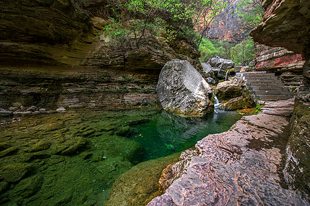 山涧溪水河南焦作云台山潭瀑峡溪水背景