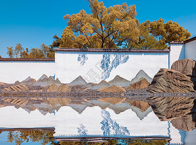 水墨古镇苏州博物馆背景