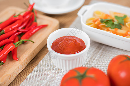 番茄酱食品通心粉高清图片