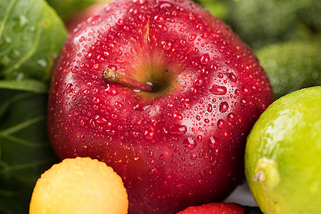 红苹果绿色食物红苹果高清图片