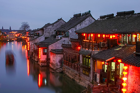 浙江平湖浙江嘉兴西塘景区背景