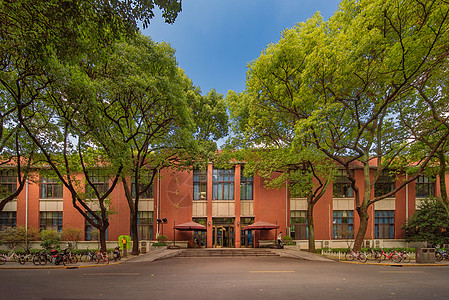 复旦大学校门复旦大学图书馆背景