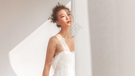 婚纱礼服唯美婚纱美女背景