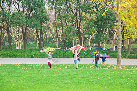 儿童童年玩耍风筝图片