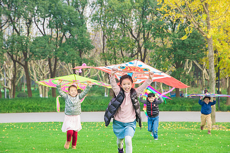 儿童童年玩耍风筝背景图片