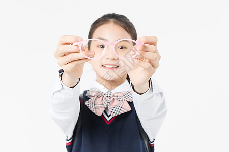 青少年礼仪视力保护小学生女生背景