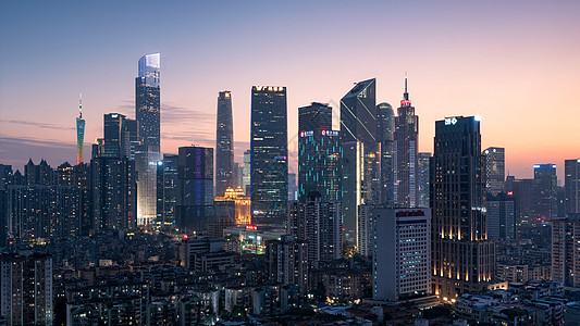 广州建筑广州夜景城市天际线背景