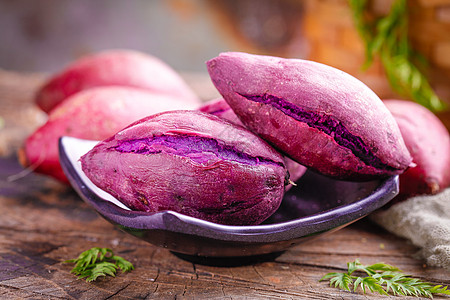 蒸紫薯健康食品紫薯高清图片