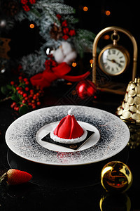 圣诞帽甜品背景图片