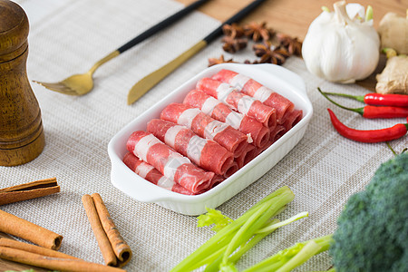 羊肉卷食材火锅配菜高清图片素材