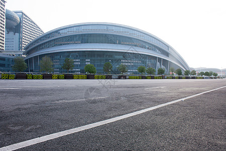 展览馆现代建筑道路背景