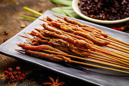 鸭肠炒饭麻辣鸭肠烤串背景