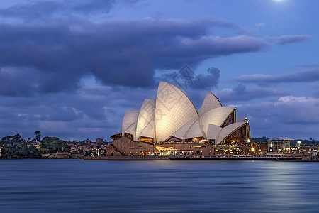 悉尼海德公园悉尼歌剧院全景背景