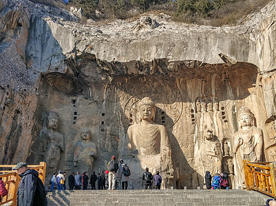 西千佛洞河南洛阳龙门石窟背景