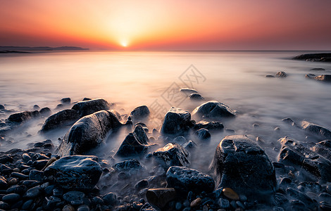 雾海大连宁静的海面风光背景