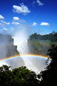 维多利亚大瀑布彩虹背景图片