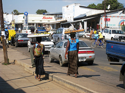 非洲大陆赞比亚首都卢萨卡街景背景