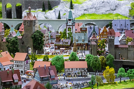 古堡小镇背景图片