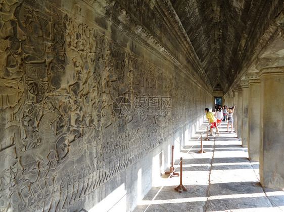 柬埔寨吴哥窟浮雕长廊图片