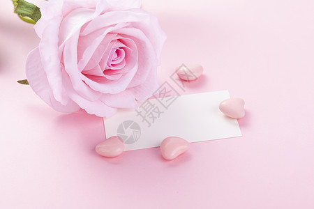 情人节名片卡片情人节玫瑰背景