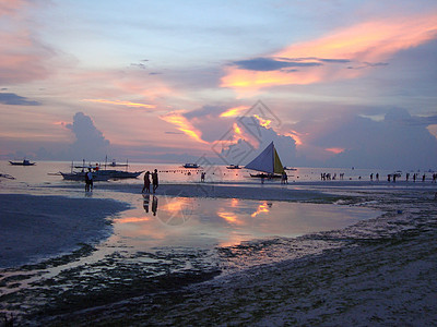 菲律宾海滩落日风景图片