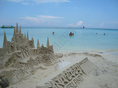 菲律宾长滩岛菲律宾风情沙雕背景