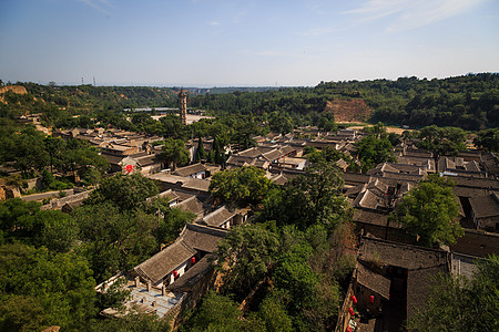 陕西地图党家村全景风光背景