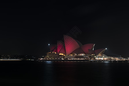 澳洲夜景悉尼歌剧院春节灯光秀背景