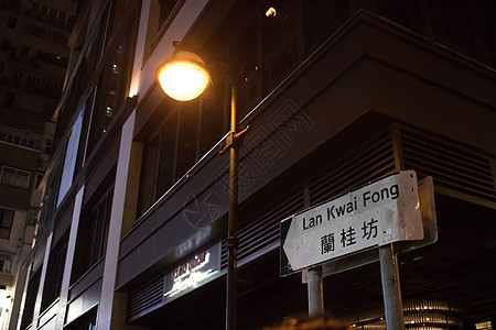 香港景点香港兰桂坊夜景背景