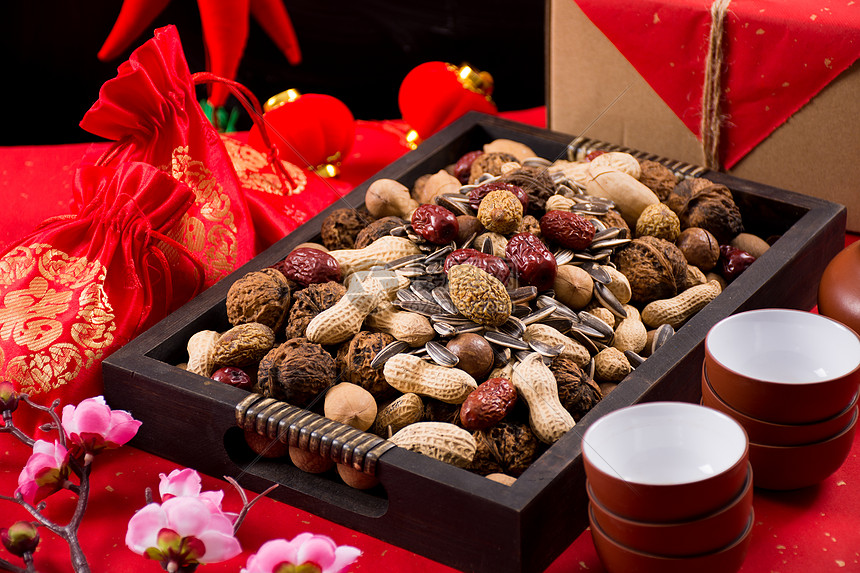 新年干果坚果静物摆拍