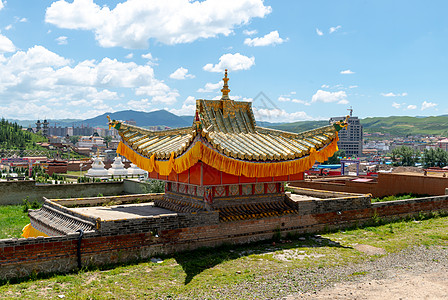 甘南合作米拉日巴佛阁寺风光背景