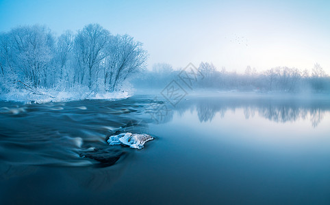 冬雪景冬天雾凇风光背景