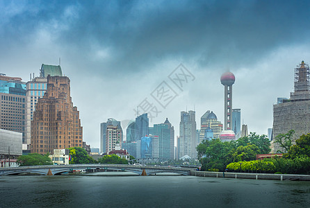 上海四川路桥东望陆家嘴图片