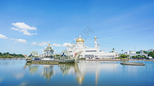 文莱清真寺文莱斯里巴加湾清真寺背景