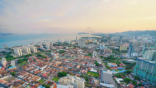 航拍槟城背景图片