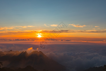 黄山毛尖黄山日出背景