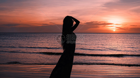 马来西亚最美夕阳美女背影图片