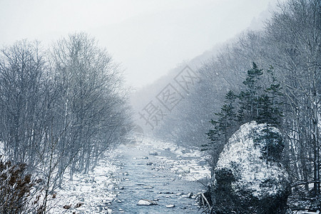 日本北海道层云峡雪景图片