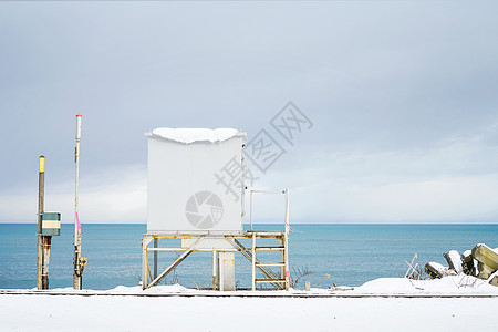 日本北海道雪景北海道小樽朝里背景