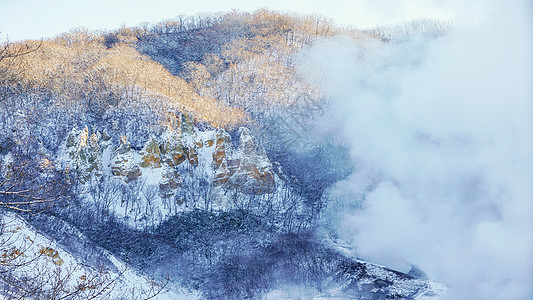 地狱谷冬天北海道登别地狱谷背景