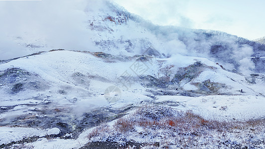 温泉滑雪北海道登别地狱谷背景