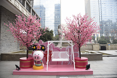 楚河汉街春节装饰背景图片