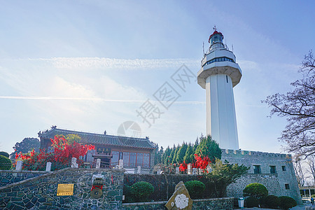 烟台灯塔烟台海滨风光背景